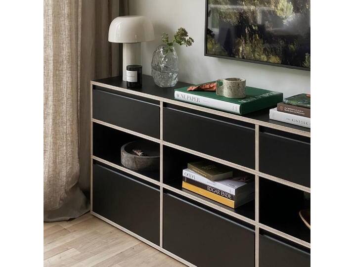 Kommode in Schwarz, 165 cm x 73 cm x 32 cm, Vollständig anpassbar von Tylko von tylko