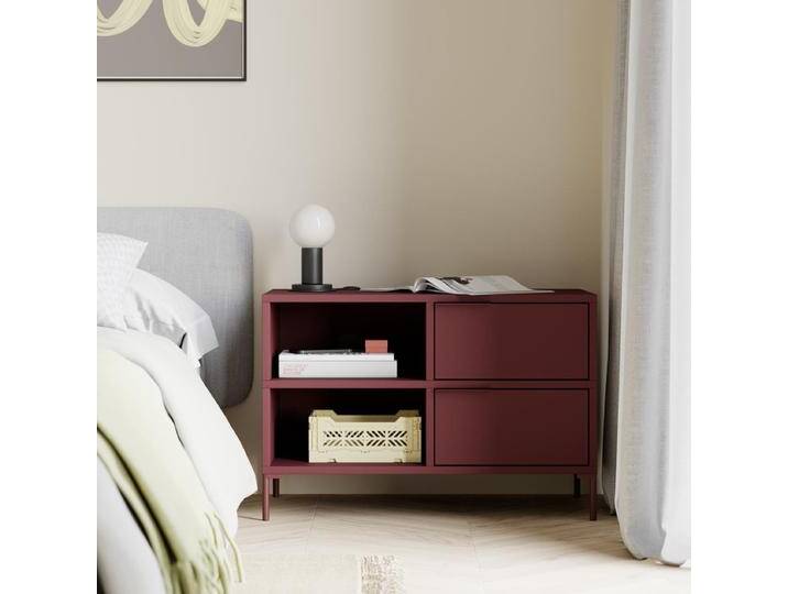 Nachttisch in Burgund mit Schubladen und Ruckwanden, 78 cm x 53 cm x 40 cm, Vollständig anpassbar von Tylko von tylko