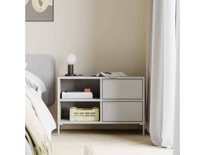 Nachttisch in Grau mit Schubladen und Ruckwanden, 78 cm x 53 cm x 40 cm, Vollständig anpassbar von Tylko von tylko