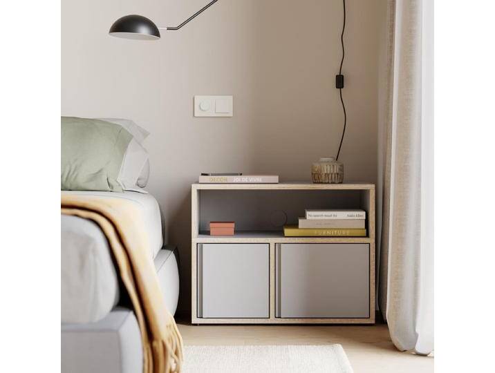 Nachttisch in Grau mit Türen und Ruckwanden, 70 cm x 53 cm x 40 cm, Vollständig anpassbar von Tylko von tylko