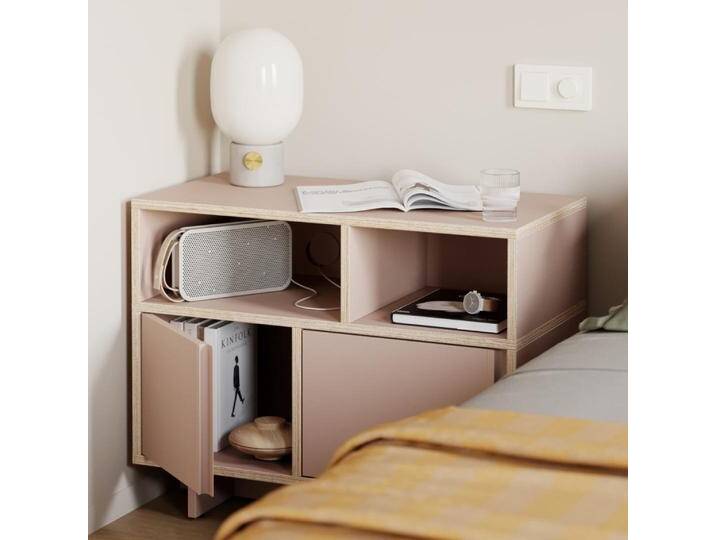 Nachttisch in Rosa mit Türen und Ruckwanden, 78 cm x 63 cm x 40 cm, Vollständig anpassbar von Tylko von tylko