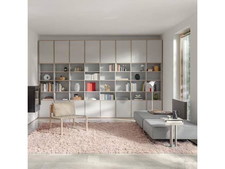 Regalsystem in Grau mit Oberes und Unteres Fachs, 430 cm x 273 cm x 32 cm, Vollständig anpassbar von Tylko von tylko