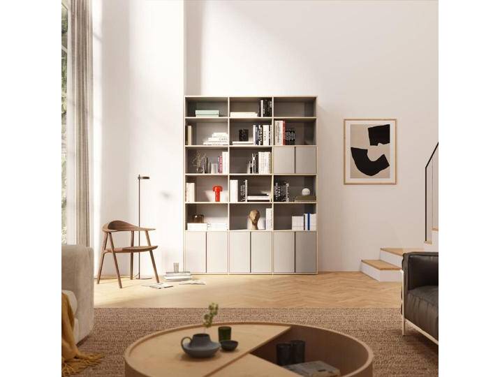 Regalsystem in Grau mit Türen und Bottom Storage, 203 cm x 273 cm x 40 cm, Vollständig anpassbar von Tylko von tylko
