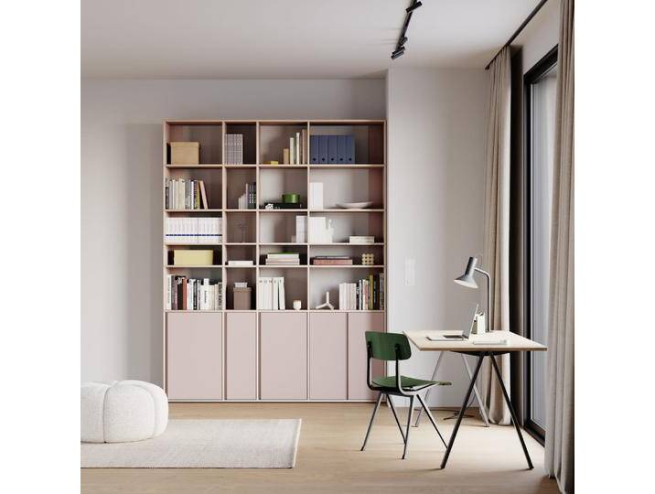 Regalsystem in Rosa mit Türen und Bottom Storage, 199 cm x 253 cm x 32 cm, Vollständig anpassbar von Tylko von tylko