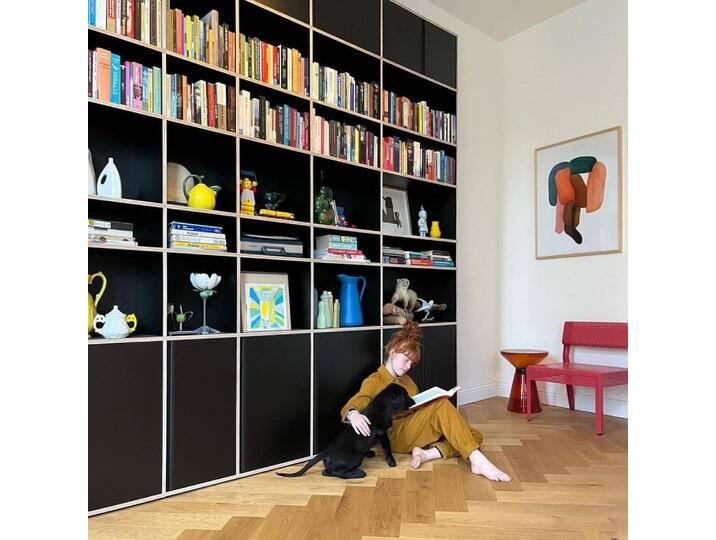 Regalsystem in Schwarz mit Türen und Ruckwanden, 270 cm x 283 cm x 32 cm, Vollständig anpassbar von Tylko von tylko