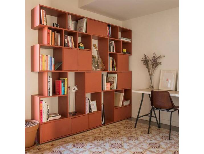 Regalsystem in Terrakotta mit Türen und Schubladen, 230 cm x 213 cm x 32 cm, Vollständig anpassbar von Tylko von tylko