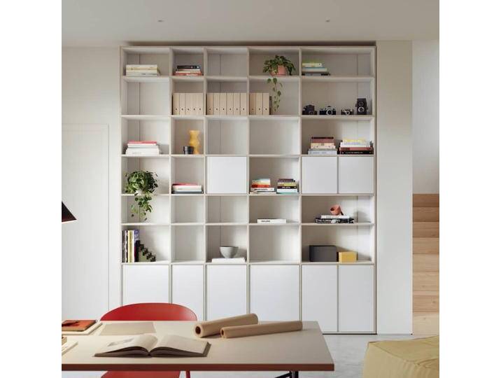 Regalsystem in Weiß mit Türen und Bottom Storage, 280 cm x 313 cm x 40 cm, Vollständig anpassbar von Tylko von tylko