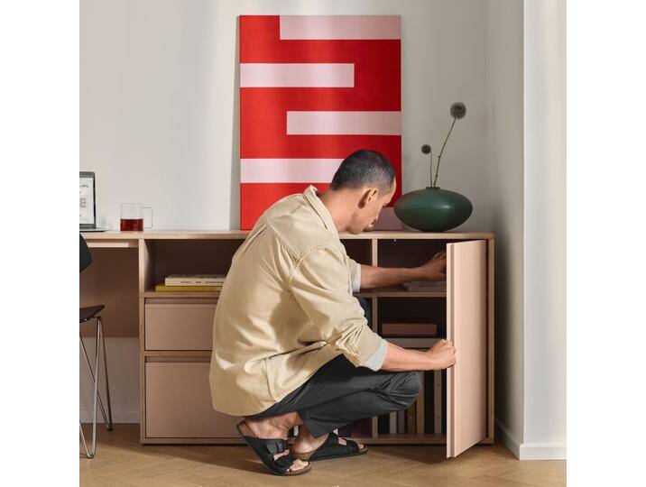 Schreibtisch in Rosa mit Türen und Schubladen, 240 cm x 73 cm x 40 cm, Vollständig anpassbar von Tylko von tylko