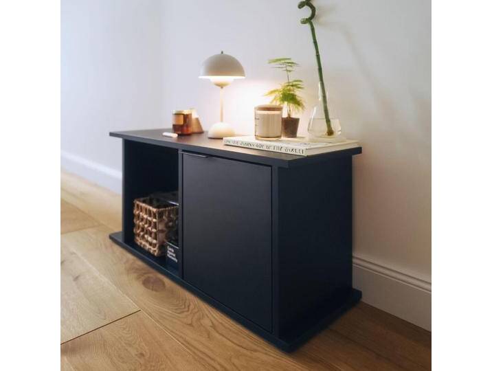 Schuhregal in Blau mit Türen, 90 cm x 43 cm x 32 cm, Vollständig anpassbar von Tylko von tylko