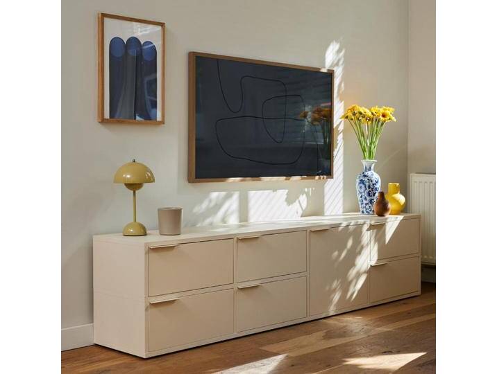 Sideboard in Beige mit Türen und Schubladen, 180 cm x 43 cm x 32 cm, Vollständig anpassbar von Tylko von tylko