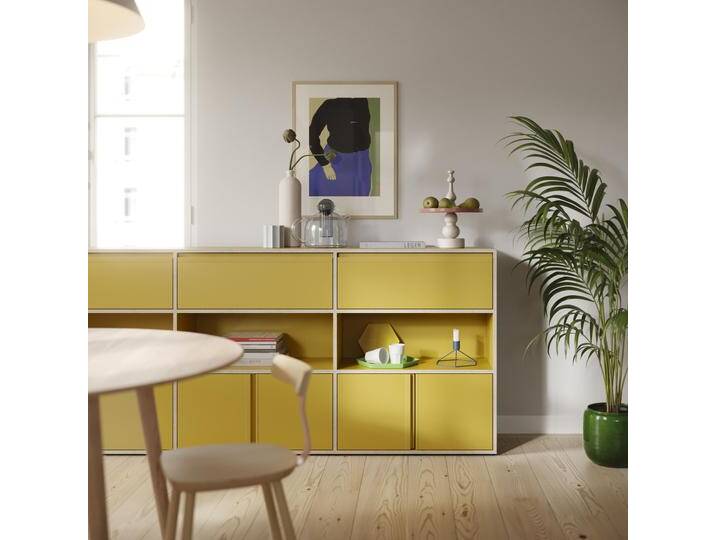 Sideboard in Gelb mit Türen und Schubladen, 220 cm x 93 cm x 40 cm, Vollständig anpassbar von Tylko von tylko