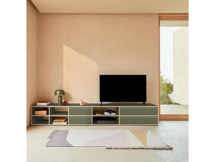 Sideboard in Moosgrün mit Schubladen, 280 cm x 43 cm x 32 cm, Vollständig anpassbar von Tylko von tylko