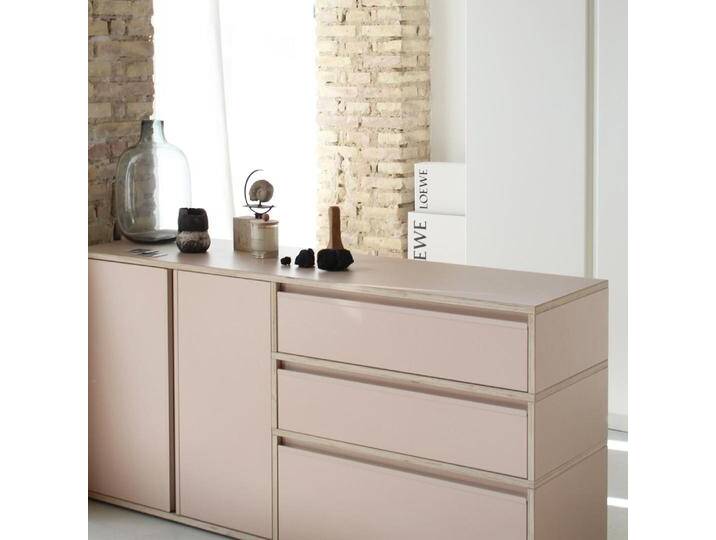 Sideboard in Rosa mit Türen und Schubladen, 143 cm x 73 cm x 40 cm, Vollständig anpassbar von Tylko von tylko