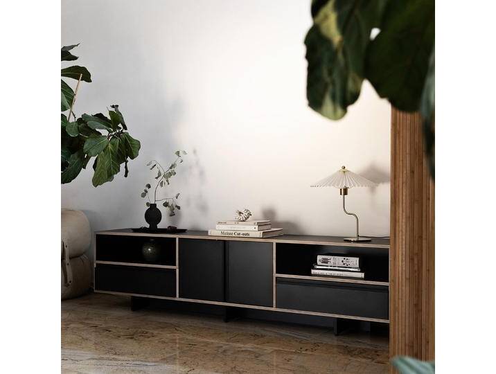 Sideboard in Schwarz mit Türen und Schubladen, 210 cm x 53 cm x 40 cm, Vollständig anpassbar von Tylko von tylko