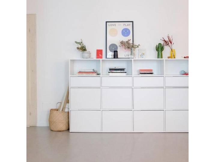 Sideboard in Weiß mit Türen und Ruckwanden, 202 cm x 113 cm x 40 cm, Vollständig anpassbar von Tylko von tylko