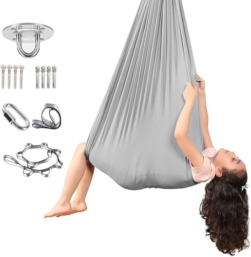 Body Zur Stresslinderung HäNgematte Indoor Hammock Swing 120 Kg FüR Und Erwachsene(Gray,150x280CM/59x110in) von tylxayoxa