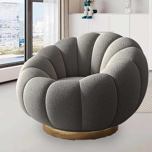 Lazy Sofa Aus Lammfleece, Drehbarer Kürbissessel – Liegesessel Mit Stabilem Metallfuß, Gemütliche Sitzgelegenheit for Zuhause Und Büro(A) von tylxayoxa