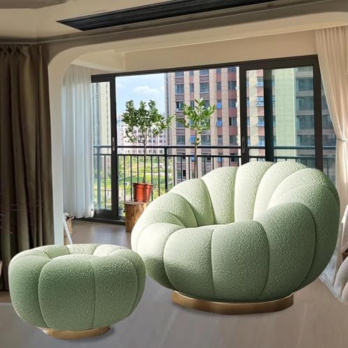 Lazy Sofa Chair - Wollplüsch-Liegestuhl Mit 360°-Drehung, Langlebiger Metallbasis, Perfekt for Schlafzimmer Und Lounge(D) von tylxayoxa