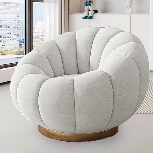 Lazy Sofa Chair - Wollplüsch-Liegestuhl Mit 360°-Drehung, Langlebiger Metallbasis, Perfekt for Schlafzimmer Und Lounge(O) von tylxayoxa