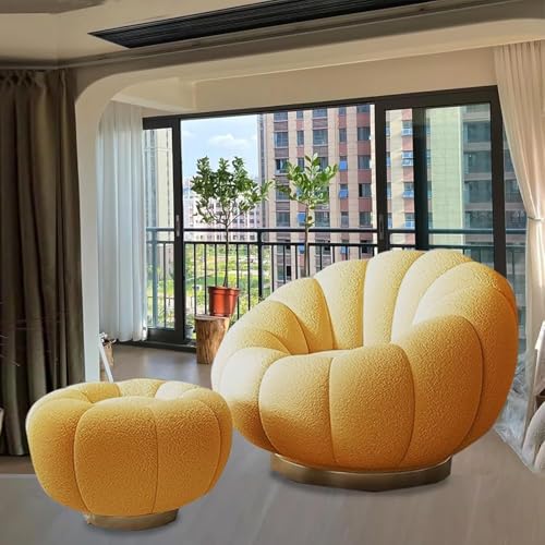Lazy Sofa Chair - Wollplüsch-Liegestuhl Mit 360°-Drehung, Langlebiger Metallbasis, Perfekt for Schlafzimmer Und Lounge(R) von tylxayoxa