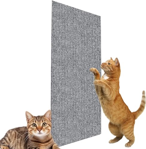 Selbstklebend Kratzmatte Katze Wand,40 * 100CM Kratzmatte Katzen,DIY Trimmbarer Teppich Matte Pad Katzenkratzbretter,Kratzschutz Katzenkratzmatte Für Schützt Teppiche Sofa Möbelschutz (Color : Gray2 von tylxayoxa