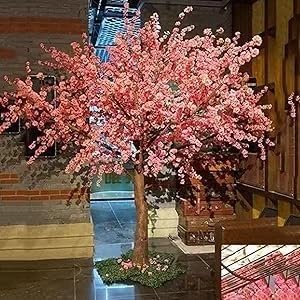 tylxayoxa Handgemachter Künstlicher Kirschblütenbaum, Rosa Pfirsich, Simulationspflanzen, Die Gefälschte Seidenblume for Büro, Schlafzimmer(1.8mx1.5m) von tylxayoxa