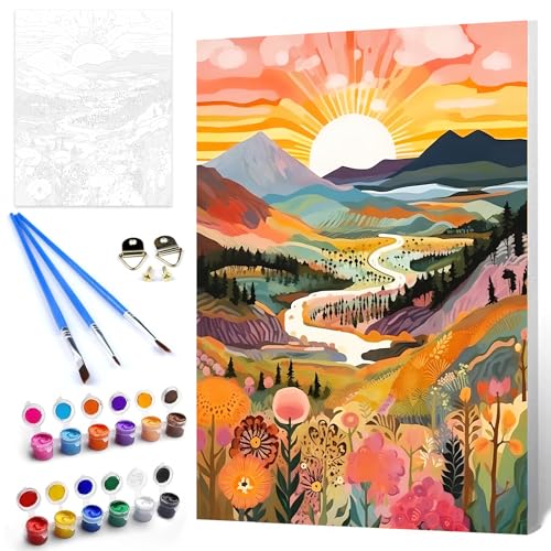 tyokas Malen Nach Zahlen Paint by Numbers Malen Nach Zahlen Erwachsene mit Pinsel und Acrylfarben DIY Landschaft Geeignet für Home Decor (Ungerahmt 40 x 50 CM) von tyokas