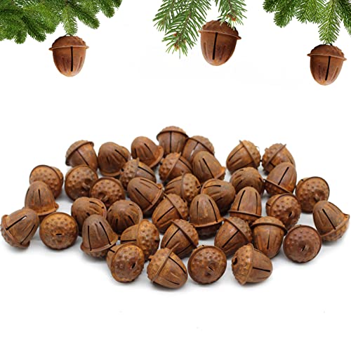 Country Primitive Craft Look Rusty Tin Jingle Bells für Weihnachten, Urlaub oder den täglichen Gebrauch Basteln und Verzieren... (40 Stück rostige Eichelglocken) von tyoungg