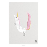 Poster Wandbild/Abc Kids U | English Poster, Tier Alphabet, Buchstaben, Kinderzimmer Wanddeko Kinderzimmer, Kunstdruck von typealive