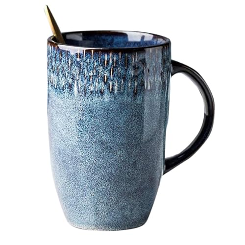 LADAMI 600ml Große tasse - Kaffeetassen - Teetasse - Home Office - Urlaubsgeschenke - Geburtstagsgeschenke für Männer - Cappuccinotassen - Blau von LADAMI