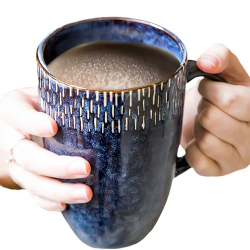 LADAMI 600ml Große tasse - Kaffeetassen - Teetasse - Home Office - Urlaubsgeschenke - Geburtstagsgeschenke für Männer - Cappuccinotassen - Blau von LADAMI