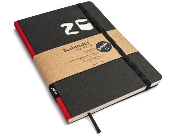 tyyp Taschenkalender 2026 A5 – Kalender aus Recyclingpapier mit schwarzem Cover, fair & vegan tyyp Taschenkalender 2026 A5 – Kalender aus Recyclingpapier mit schwarzem Cover, fair & vegan von tyyp