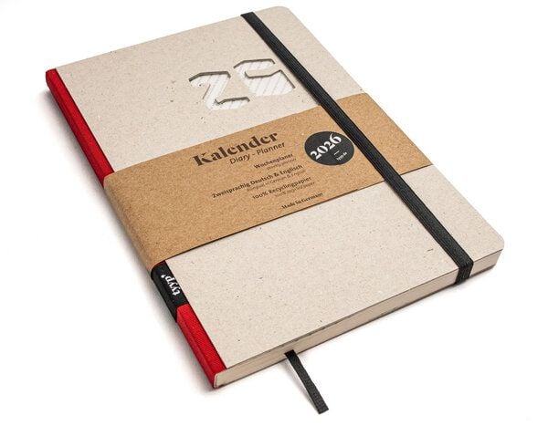 tyyp Taschenkalender 2026 A5 – aus 100 % Recyclingpapier, naturgraues Cover, vegan & handmade tyyp Taschenkalender 2026 A5 – aus 100 % Recyclingpapier, naturgraues Cover, vegan & handmade von tyyp