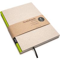 Handgemachtes Design-Notizbuch A5 Aus 100 % Recyclingpapier „Berlinbook" - Limetten Grün Recyclingkarton von tyypPaper