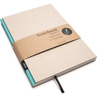 Handgemachtes Design-Notizbuch A5 Aus 100 % Recyclingpapier „Berlinbook" - Maldive Blau Recyclingkarton von tyypPaper