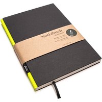 Handgemachtes Design-Notizbuch A5 Aus 100 % Recyclingpapier „Berlinbook" - Neon Gelb/Schwarz von tyypPaper
