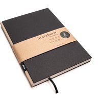 Handgemachtes Design-Notizbuch A5 Aus 100 % Recyclingpapier „Berlinbook" - Latte Braun/Schwarz von tyypPaper