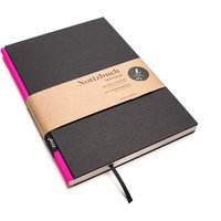 Handgemachtes Design-Notizbuch A5 Aus 100 % Recyclingpapier „Berlinbook" - Shocking Pink/Schwarz Handgemachtes Design-Notizbuch A5 Aus 100 % Recyclingpapier „Berlinbook" - Shocking Pink/Schwarz von tyypPaper