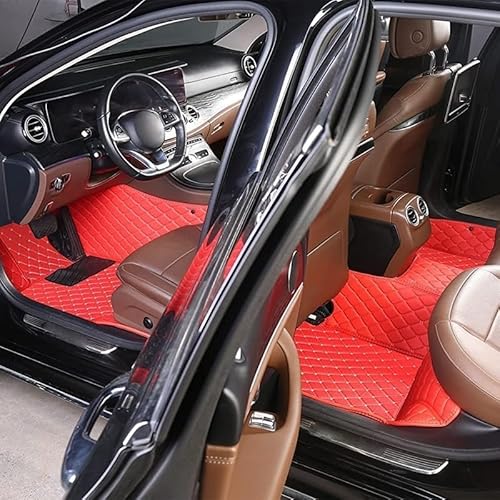Autofußmatten Auto-Fußmatten Benutzerdefinierte Auto-Luxus-Leder-Auto-Fußmatte for MG4 for Mulan 2022 Auto-Matte Wasserdichtes Zubehör Passagier-Automatten(Brown) von uHLANQC