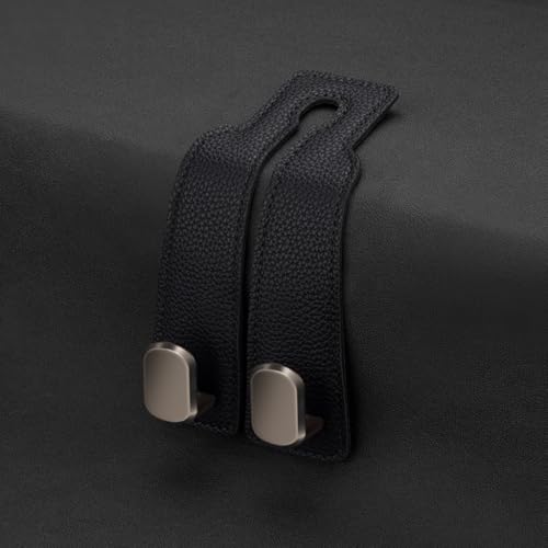 Autohaken, For Toyota Prius IV 2015–2019 2020 2021 2022, Haken for die Kopfstütze des Rücksitzes, Aufbewahrungsorganisator aus Leder, Auto-Innenausstattung(2pcs Black) von uHLANQC