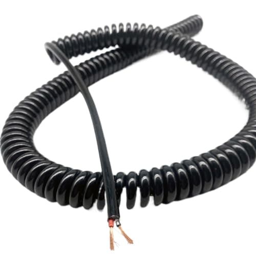 Elektrisches Kabel, 18AWG 2-adriges Stromspiralkabel, mehradriges Federkabel for LKW, einziehbares Federkabel, einziehbare Spule(Stretch 7 Meter 2 cores 0.75mm2) von uHLANQC