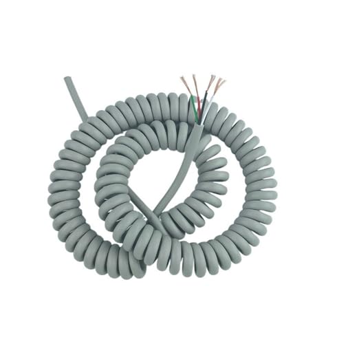 Elektrisches Kabel, 4 Adern 22AWG Schrumpfbarer Teleskopdraht Grau 0,3 mm2 Federspiralkabel 1 Meter 20 Meter Dehnbares Kabel Spiralverlängerung(Stretch 20Meters) von uHLANQC