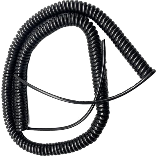 Elektrisches Kabel, 8 Adern Spiralkabel Standardstecker Zähigkeit Feder Netzkabel Mehradrig Elastischer Federdraht Einziehbare Spule(Stretch 3.75 Meters 8 core 0.2mm2) von uHLANQC