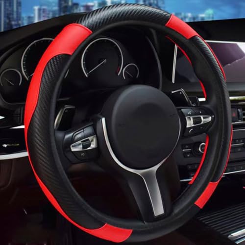 Lenkradbezug, For Renault Grand Modus 2008 2009 2010 2011 2012, Autoleder Anti-Rutsch Atmungsaktives Autoinnenausstattungszubehör(Red) von uHLANQC