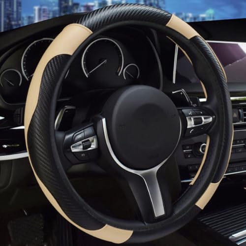 Lenkradbezug, For VW Atlas 2017 2018 2019 2020 2021 2022 2023 2024 2025, Autoleder Anti-Rutsch Atmungsaktives Innenausstattungszubehör(Rice) von uHLANQC