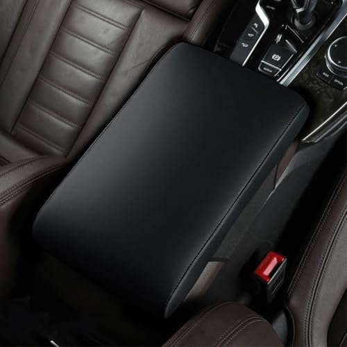 Mittelkonsolenabdeckung, Auto-Armlehnenbox-Pad for Charger 2011–2020 2021 2022 2023, PU-Lederbezüge, Armlehnenkissenschutz, komfortables Zubehör zur Dekoration der Mittelkonsole(Black) von uHLANQC