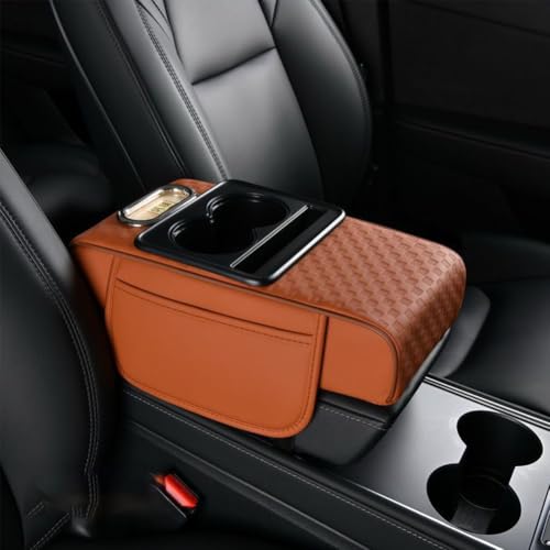 Mittelkonsolenabdeckung, For Kia Sorento 2021-2024, Multifunktionale Mittelkonsolen-Armlehnenabdeckung mit Getränkehalter(F/Orange,35 * 18 * 8cm) von uHLANQC