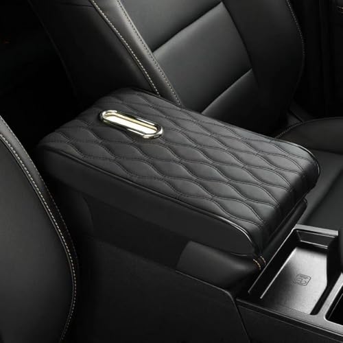 Mittelkonsolenabdeckung, For Lincoln Town Car 2000–2011, Leder-Mittelkonsolenabdeckung, Armlehnenpolster, wasserdichtes, komfortables Zubehör(B/Black,32 * 22 * 5cm) von uHLANQC
