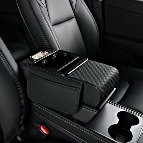 Mittelkonsolenabdeckung, For VW Taos 2020–2025, Multifunktionale Mittelkonsolen-Armlehnenabdeckung mit Getränkehalter(G/Black,35 * 18 * 8cm) von uHLANQC