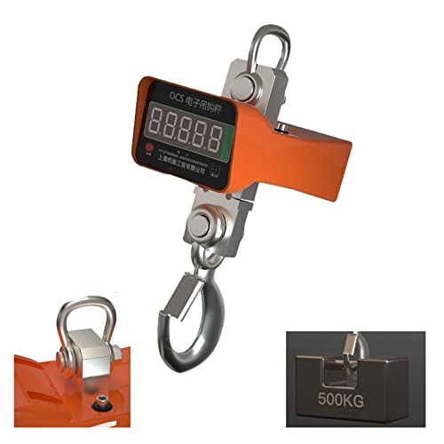 Tragbare Grammwaage, Hochleistungs-Hängewaage, elektronische Hakenkranwaage, 1–3–5 Tonnen, Direktansicht, kabellose Fernbedienung, Druckfunktion for Farm- und Fabrikwaagen(B Dual screen 1T) von uHLANQC